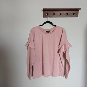 [Lauren Ralph Lauren] Pink Ruffle Cotton Sweater